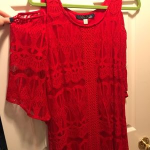 Cold shoulder lace dress